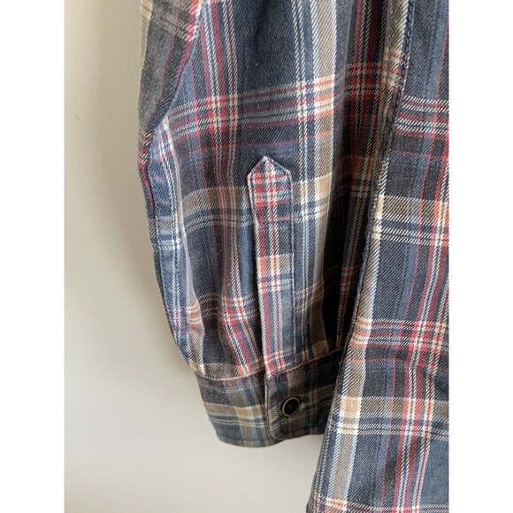 Puck Women’s Blue Pink Plaid Button Shirt Cotton Blend Size Medium - Picture 5 of 7